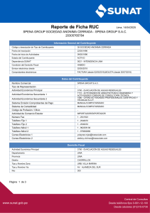 Reporte RUC SPENA GROUP S.A.C. - Informaci&oacute;n Tributaria