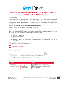 Aplicaci&oacute;n de Anticipos con CFDI de Egreso en Aspel
