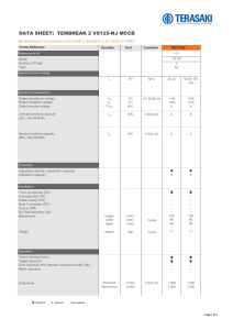 Hoja de Datos TEMBREAK 2 VS125-NJ MCCB | Especificaciones El&eacute;ctricas