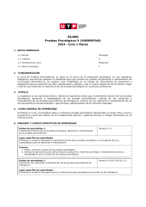 Sílabo Pruebas Psicológicas II - UTP