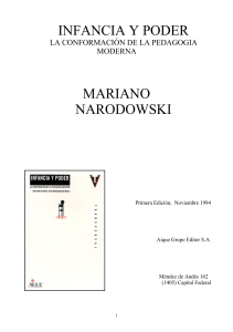 Infancia y Poder: Pedagog&iacute;a Moderna por Mariano Narodowski