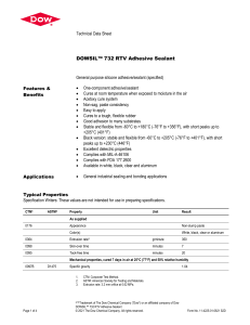 DOWSIL™ 732 RTV Adhesive Sealant Data Sheet