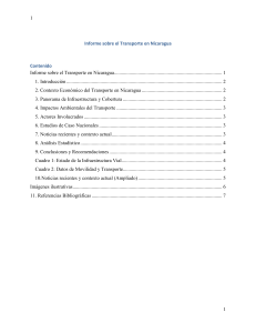Informe sobre el Transporte en Nicaragua: An&aacute;lisis y Recomendaciones