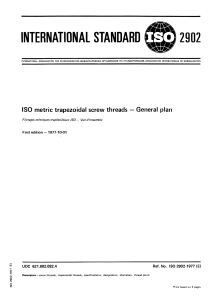 ISO Metric Trapezoidal Screw Threads Standard - General Plan