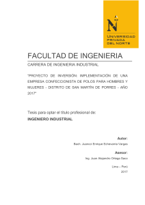 Tesis: Implementaci&oacute;n de Empresa Confeccionista de Polos