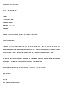 Solicitud de Apoyo Logístico para Evento Institucional