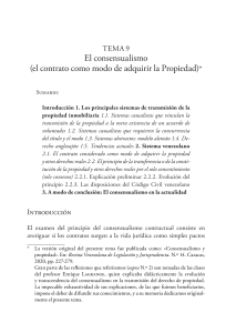 Consensualismo y Propiedad: An&aacute;lisis del Derecho Venezolano