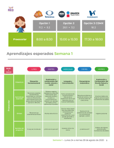 Plan de Estudios Preescolar Semana 1