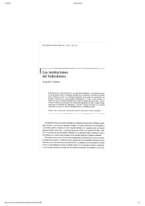 Instituciones del Federalismo: An&aacute;lisis Pol&iacute;tico