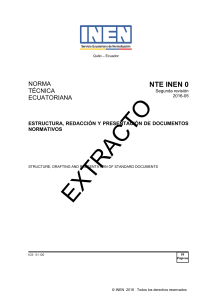 NTE INEN 0: Estructura y Redacci&oacute;n de Documentos Normativos