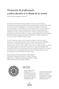 Formaci&oacute;n Profesional y Pol&iacute;tica Educativa en M&eacute;xico (1990s)