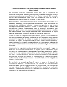 Formación Profesional y Desarrollo de Competencias Laborales