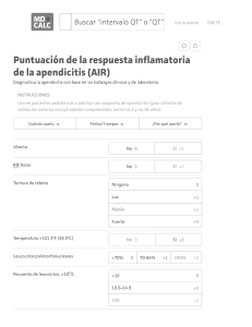 Calculadora AIR: Riesgo de Apendicitis