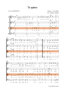 Te Quiero: Partitura Coral de M. Benedetti y A. Favero