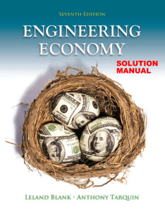Engineering Economy Solution Manual, 7th Edition