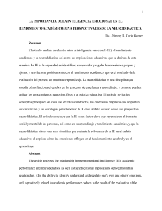Inteligencia Emocional y Rendimiento Académico: Neurodidáctica