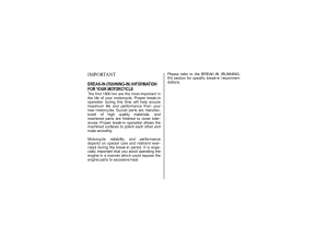 Motorcycle Break-In Guide: Suzuki Owner's Manual