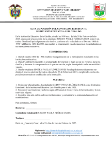 Acta de Posesi&oacute;n Contralora Estudiantil Luis Giraldo 2025
