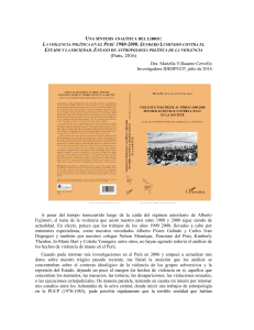 Violencia Pol&iacute;tica en Per&uacute; 1980-2000: An&aacute;lisis y S&iacute;ntesis