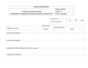 Programa Auditoría Interna de Calidad MARMAG