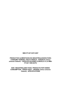 NMX-FF-027-SCFI-2007: Especificaciones de Naranja Fresca