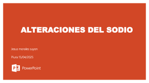 Alteraciones del Sodio: Fisiopatolog&iacute;a y Tratamiento