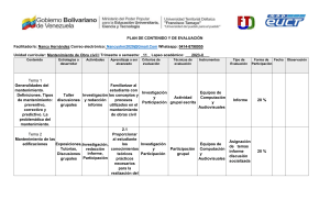 Plan de Mantenimiento de Obra Civil I: Contenido y Evaluaci&oacute;n