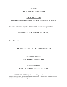 Ley de las Familias y del Proceso Familiar en Bolivia