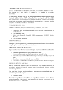 Plan Decenal de Salud Ecuador 2022-2031