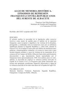 Represi&oacute;n Franquista en Albacete: Memoria Hist&oacute;rica