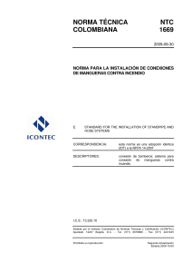 NTC 1669: Instalaci&oacute;n de Conexiones de Mangueras Contra Incendio