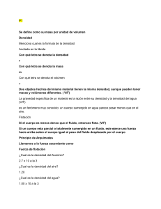 Densidad, Flotación y Fluidos: Guía de Estudio Física