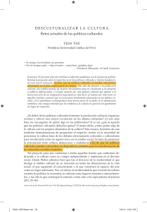Desculturalizar la Cultura: Retos de las Políticas Culturales