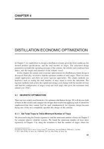 Distillation Economic Optimization: Heuristics & Design