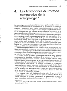Limitaciones del M&eacute;todo Comparativo en Antropolog&iacute;a