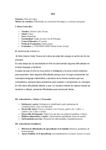 Informe Psicopedag&oacute;gico: Dificultades de Aprendizaje
