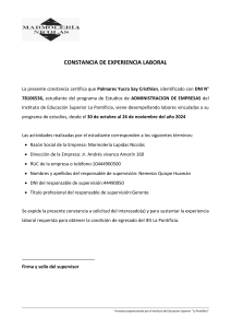 Constancia Experiencia Laboral Administraci&oacute;n de Empresas