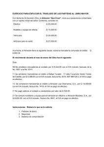 Ejercicio Contable: Traslado de Partidas al Libro Mayor