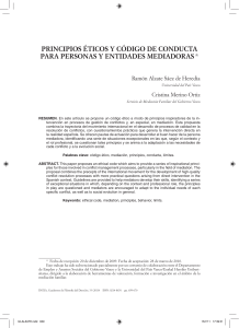 Principios &Eacute;ticos y Conducta para Mediadores