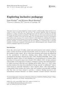 Inclusive Pedagogy: Exploring Teachers' Practices