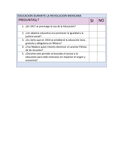 Educación en la Revolución Mexicana: Cuestionario