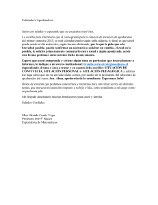 Carta a Apoderados 5&ordm; B&aacute;sico - Reuniones Primer Semestre 2025