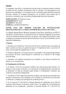 Tutela de Derechos: Detenci&oacute;n Arbitraria y Defensa Legal