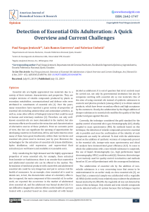 Essential Oil Adulteration: Detection & Challenges