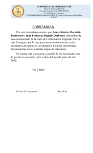 Constancia de Catequesis Familiar - Parroquia Cristo Redentor