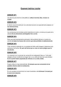 Examen Teórico de Conducción - Errores Comunes