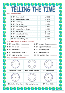 Telling Time Worksheet: Learn to Read Clocks