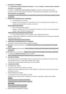 Gesti&oacute;n de Demanda, Pedidos y Servicio al Cliente