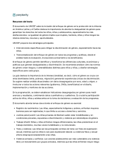 G&eacute;nero e Infancia: Gu&iacute;a UNICEF en Am&eacute;rica Latina y Caribe