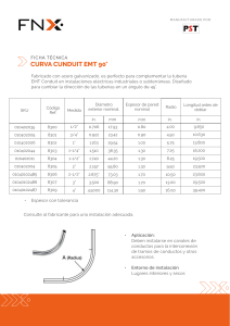 Ficha T&eacute;cnica Curva Conduit EMT 90&deg;: Especificaciones y Medidas